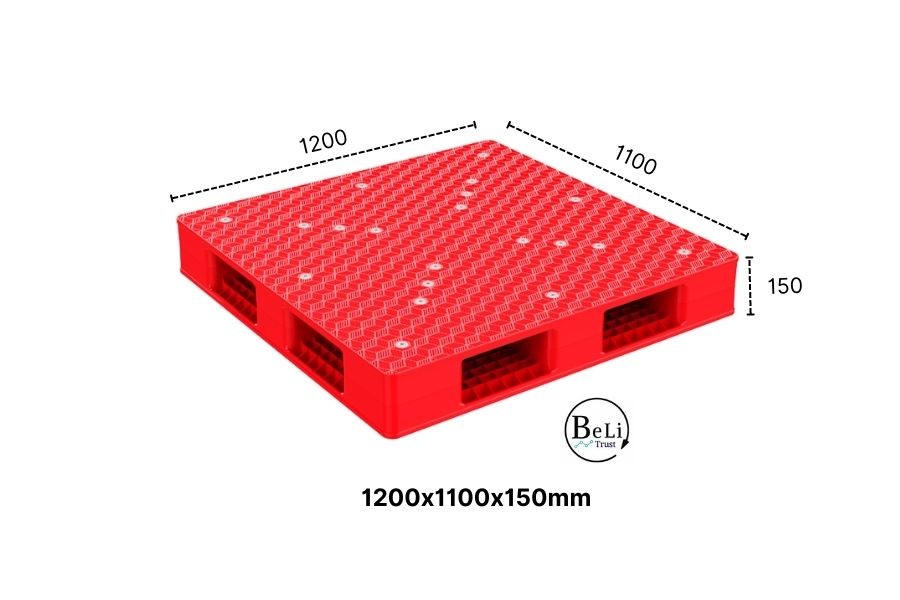 Pallet nhựa có kích thước 1100 x 1200 x 150 mm